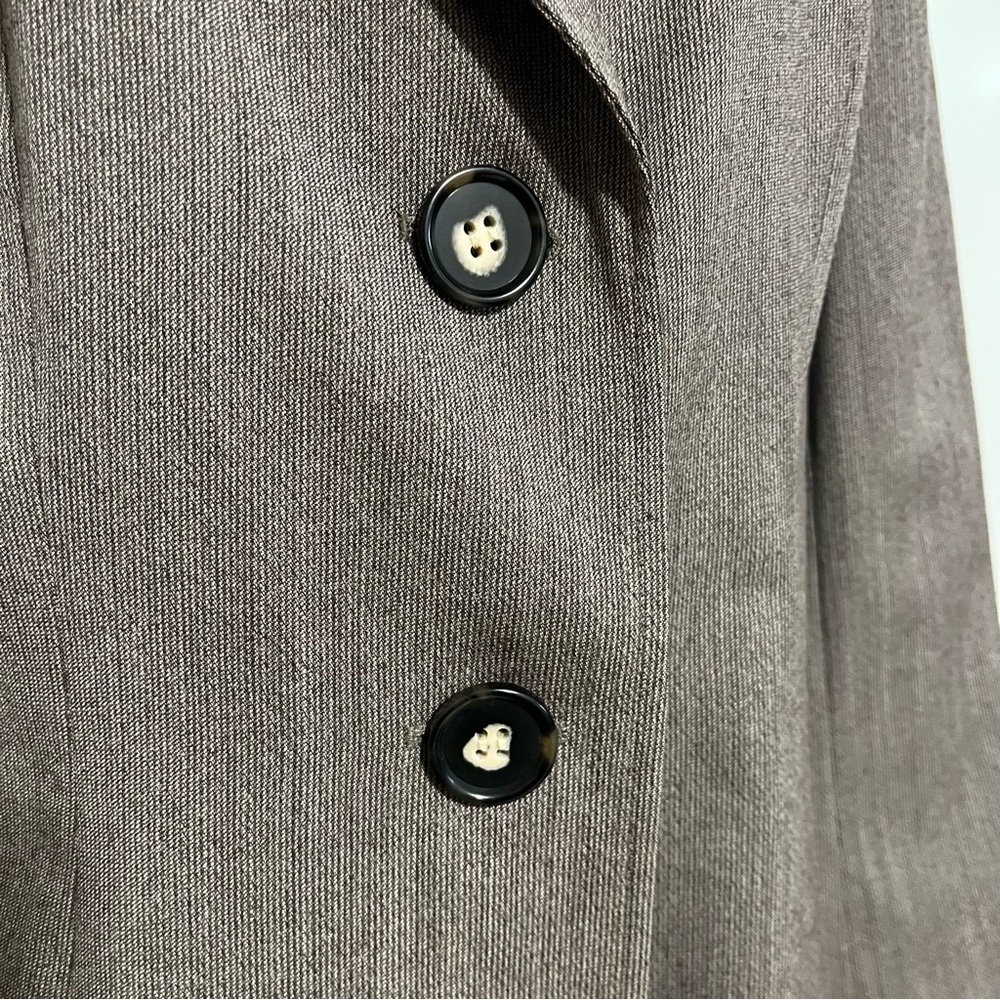 100% Wool Talbots Women's Taupe Tailored Blazer Jacket Double Button Size 14 P - Picture 3 of 8